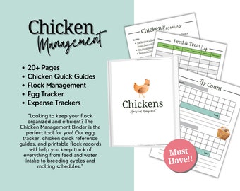 Chicken Management & Egg Tracker Binder | Homestead Management, Chicken Care, Backyard Chickens
