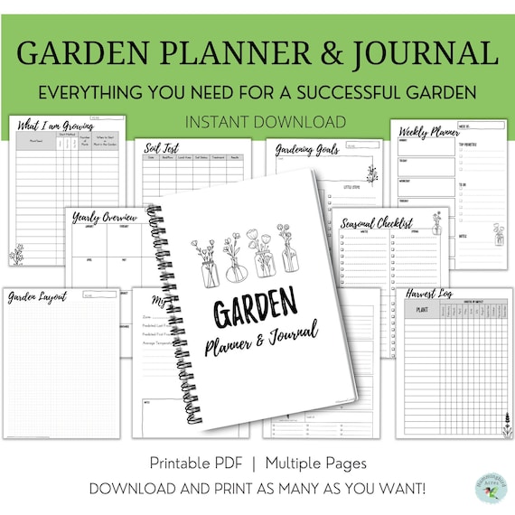 Printable Garden Planner and Journal | Seed Inventory, Plant Profile Plant, Garden Expenses, Seasonal Checklist, Garden Layout, & More!