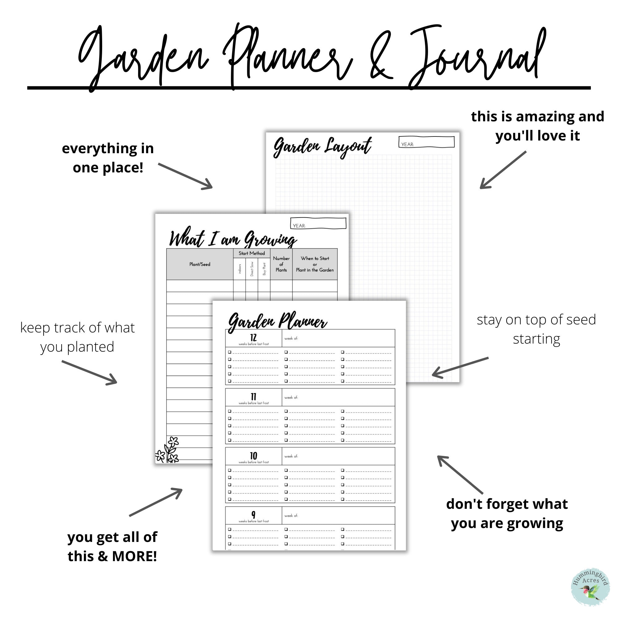 Printable Garden Planner and Journal | Seed Inventory, Plant Profile ...