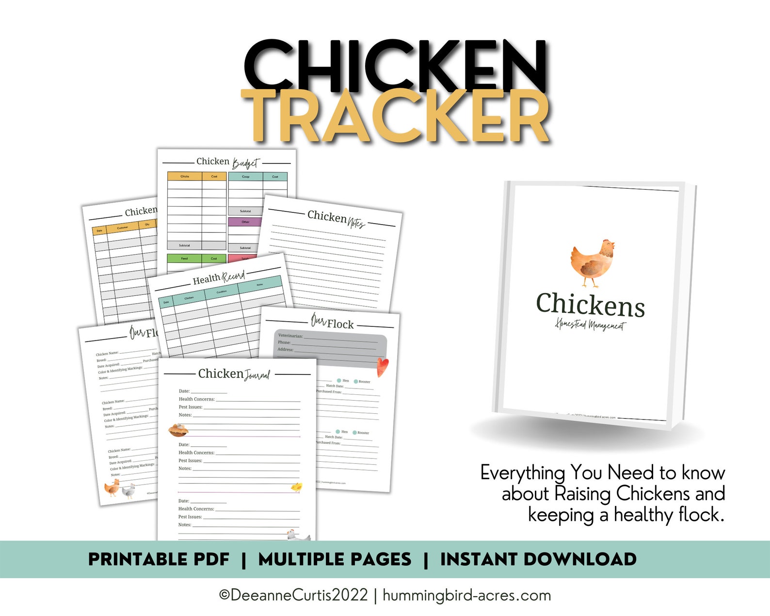Chicken Management & Egg Tracker Binder | Homestead Management, Chicken ...
