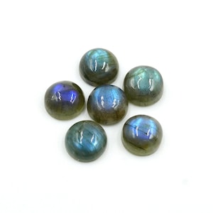 AAA + Quality Natural Labradorite Round Shape Cabochon Flat Back Calibrated Wholesale Gemstones, All Sizes Available