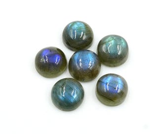 Cabochon di labradorite naturale, pietra preziosa rotonda e piatta, qualità AAA