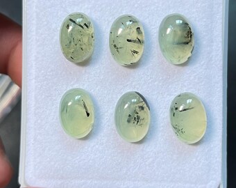 Prehniet cabochon: AAA groene ovale edelsteen, gekalibreerd formaat