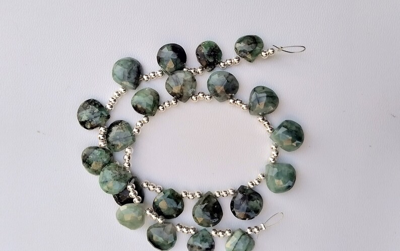 Natural Emerald Gemstone Faceted Smooth Briolette Heart Shape Beads 8/'/' inch Long 10x12 MM Aproxx Size At Low Price High Quality Emerald