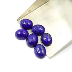 Natural Lapis Lazuli Oval Shape Cabochon Flat Back 5 & 10 Pcs Lot AAA + Quality Calibrated Wholesale Gemstones, All mm Sizes Available