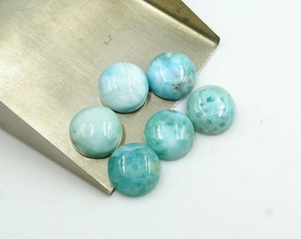 AAA Larimar Cabochons: Round Blue Gemstone for Jewelry Making