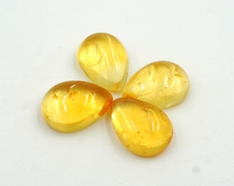 Citrine Gemstone Pear Cabochons: AAA Grade, Calibrated, Wholesale Lot