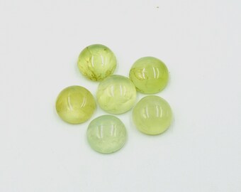 Cabochon di pietra preziosa prehnite: rotondi verdi di qualità AAA, lotto all'ingrosso