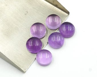 Amethyst Cabochons: Pink Round Gemstones, Jewelry Making, 5-10 Pcs