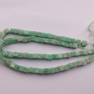Natural Green Serpentine Gemstone Plain Smooth Square Heishi Choki Shape Beads 4-5 MM 16 Inch Long 1 Strand Free Shipping