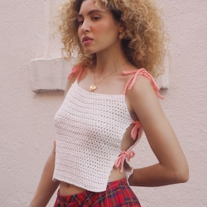 Poets Crochet Tie Side Top -Texifornia