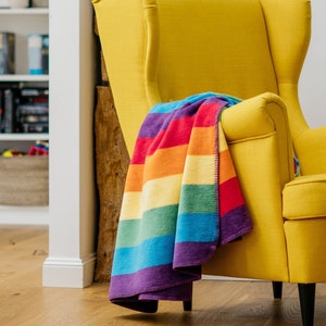 Pachuca by IBENA Rainbow Striped Throw Blanket image 1
