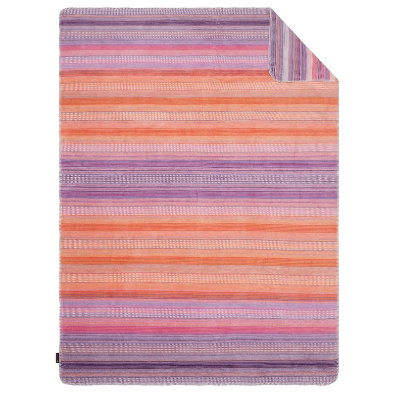 Harlyn by IBENA Orange and Purple Fine Striped Pattern Throw Blanket image 6