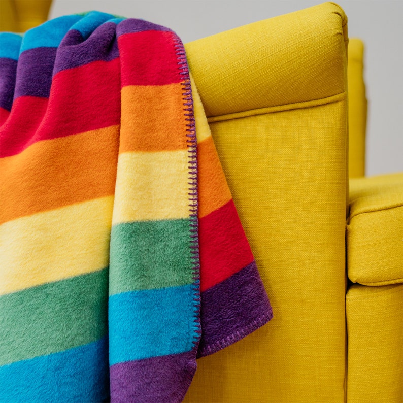 Pachuca by IBENA Rainbow Striped Throw Blanket image 2