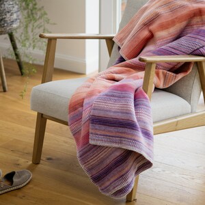 Harlyn by IBENA Orange and Purple Fine Striped Pattern Throw Blanket image 3