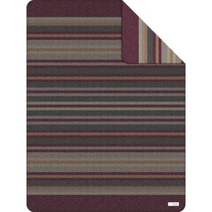 s.Oliver by IBENA Burgundy Herringbone Stripe Throw Blanket image 3