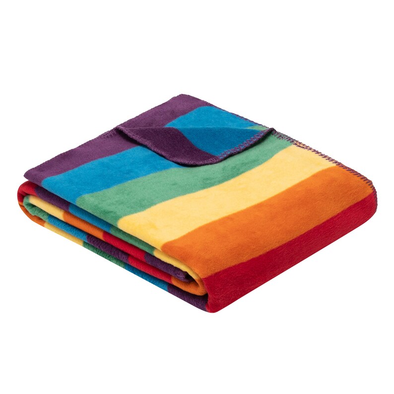 Pachuca by IBENA Rainbow Striped Throw Blanket image 4