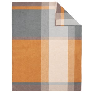 Zelino by IBENA Subtle Plaid Inspired Design Fall Colors Home Decor Organic Cotton Throw Blanket image 2