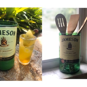 Jameson Whiskey Handmade regular or 1.75 Liquor Bottle Candle or Vase