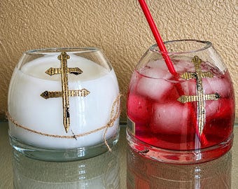 Dusse D'ussé Cognac Angle Cut Candle or Drinking Glass - Etsy