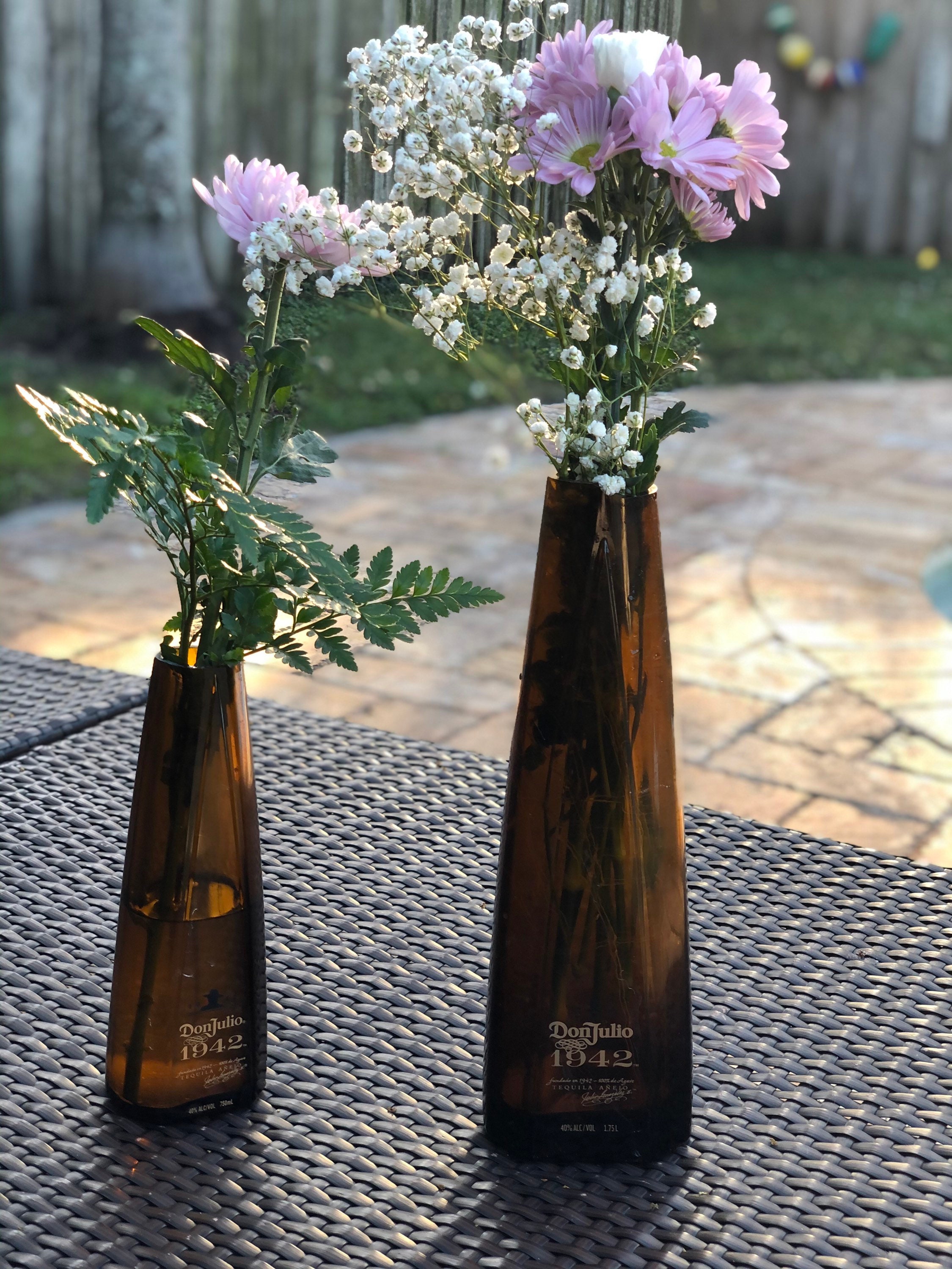 Don Julio 1942 Tequila Flower Vase Cut Liquor Bottle 750ml or Etsy