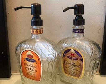 Crown Royal Or Crown Royal Peach, Vanilla, or Apple Liquid Bathroom Kitchen Soap Dispenser