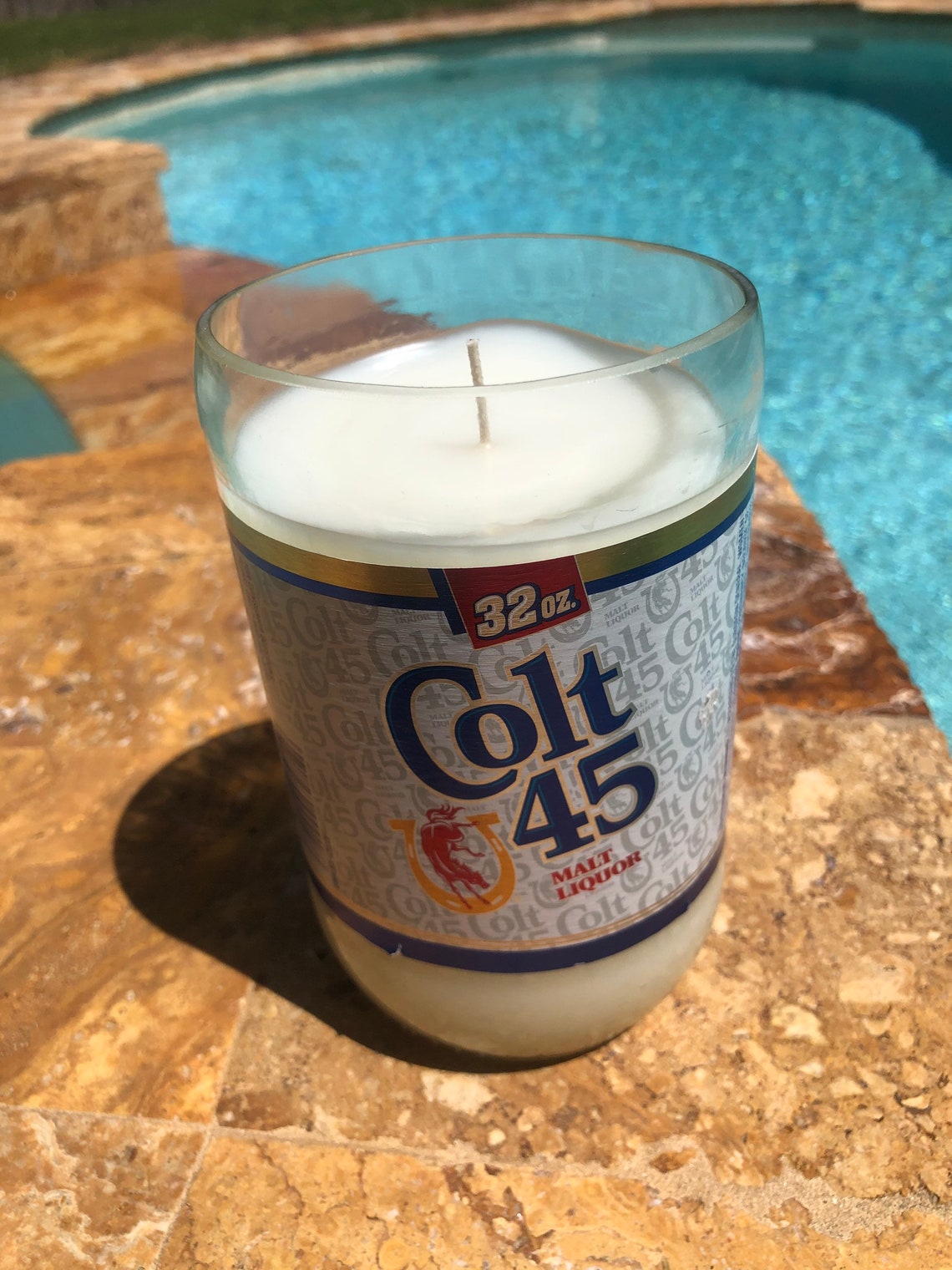 Colt 45 Malt Liquor 32 Oz Beer Glass Candle Etsy