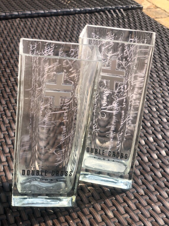 One Double Cross Vodka Vase Etsy