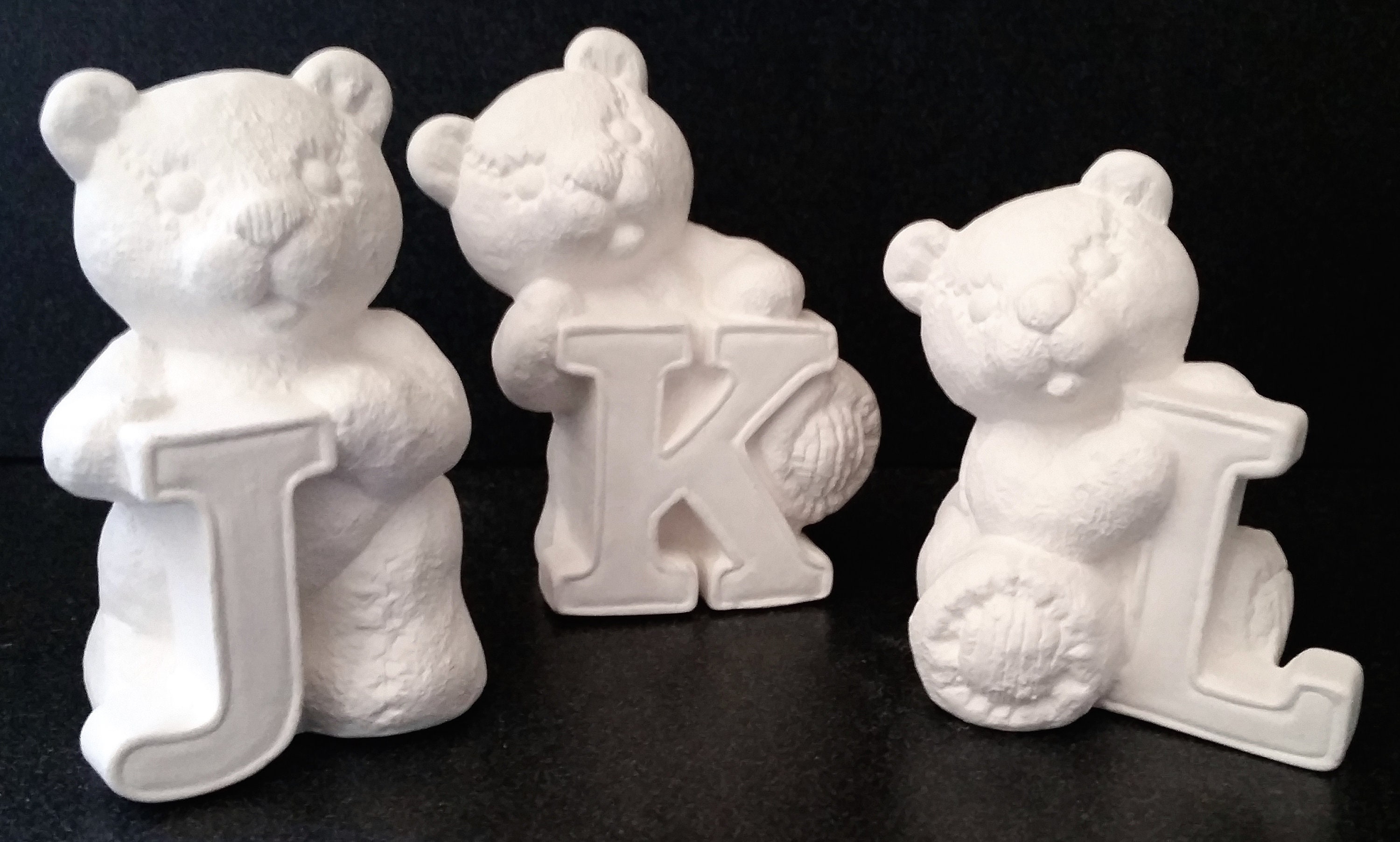 Ceramic Bears Alphabet Letters Ceramic Bisque Unpainted Etsy