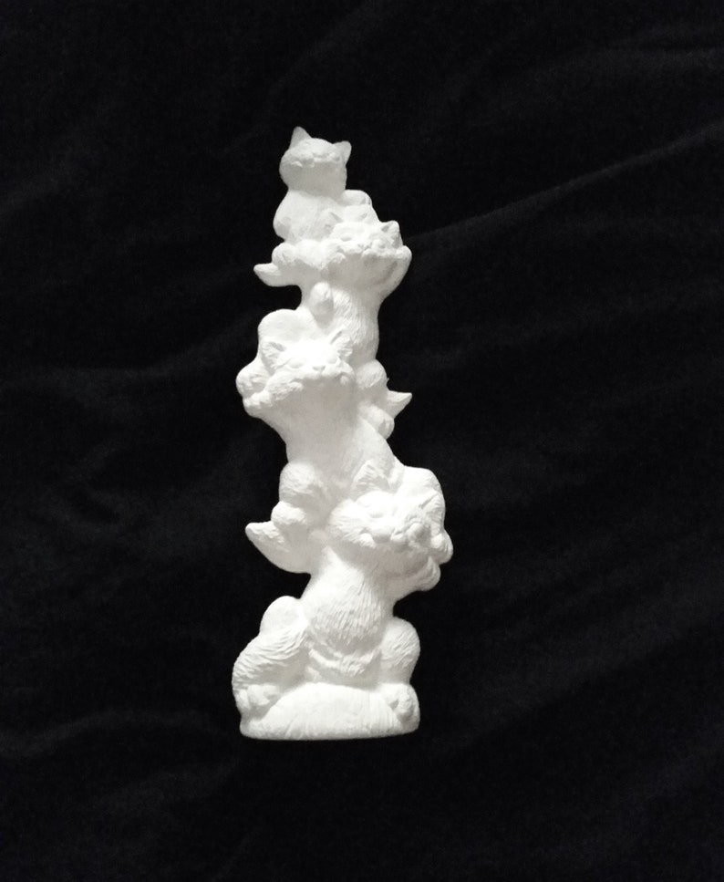 Stack of Cats Kitten *Ceramic Bisque Ready to Paint
