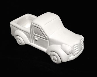 2" Ceramic Pickup Gangbuster Truck Ceramic Bisque Unpainted Ceramics Ready to Paint