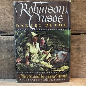 Robinson Crusoe by Daniel Defoe: Illustrated Junior Library, with Dust Jacket 1946
