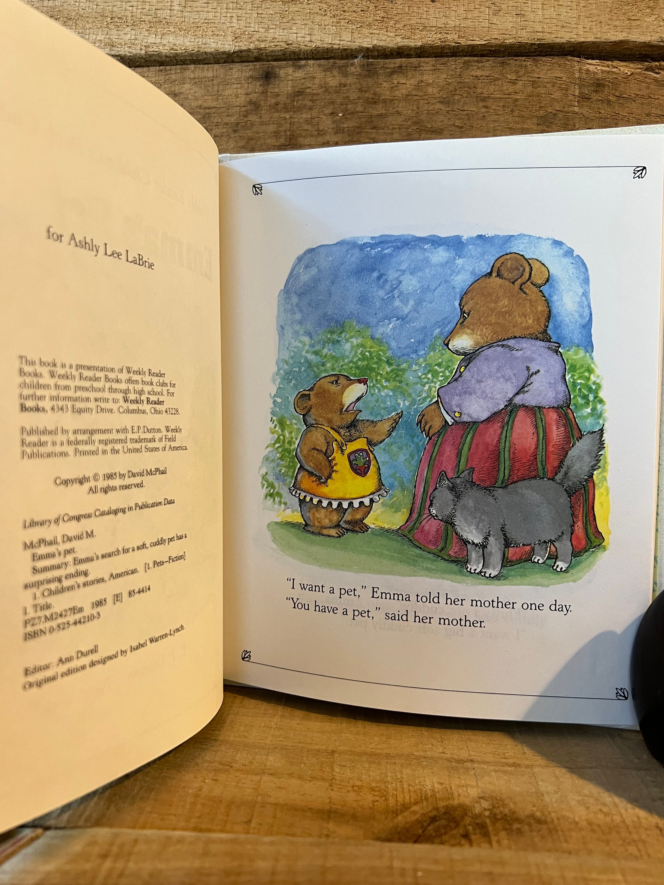 Emma's Pet by David Mcphail: Weekly Reader 1985 - Etsy Emma's Pet by David Mcphail: Weekly Reader 1985 - Etsy