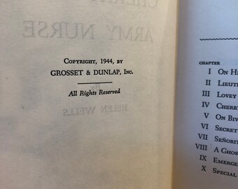 Cherry Ames Army Nurse by Helen Wells: With Dust Jacket 1944 - Etsy