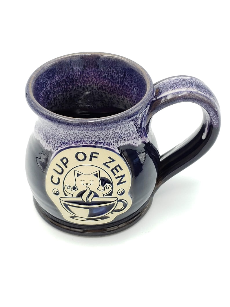 Deneen Pottery Hand Thrown Zen Cat Coffee Mugs Collectors Set Etsy