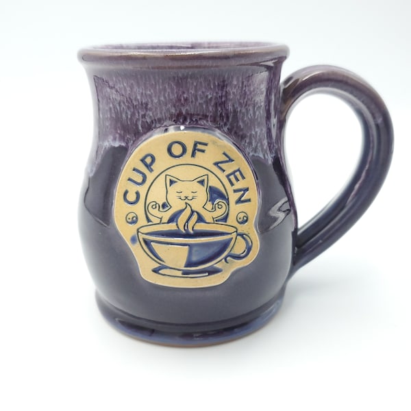 Deneen Pottery Hand Thrown Cup of Zen Tall Belly Mug Violet (14 oz)