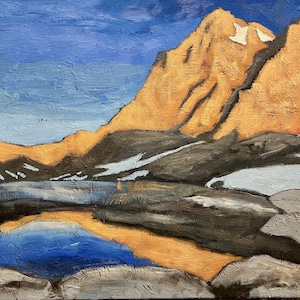 Original oil painting: King&#39;s Canyon National Park, Alpine Col, in Darwin Basin