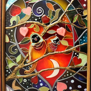 Wedding Gift Unique Glass Painting Original Boho Decor Wall Etsy