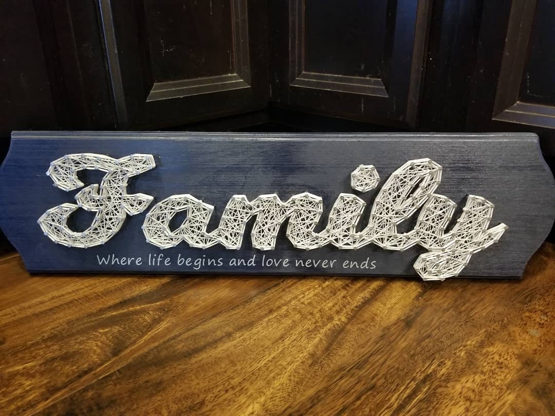 Family String Art / Family Sign / Home Decor / Made to Order / Etsy