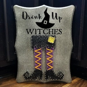Witch String Art / Halloween Decoration / Made to Order or DIY String Art Kit / Welcome My Pretties / Drink Up Witches / 100% That Witch
