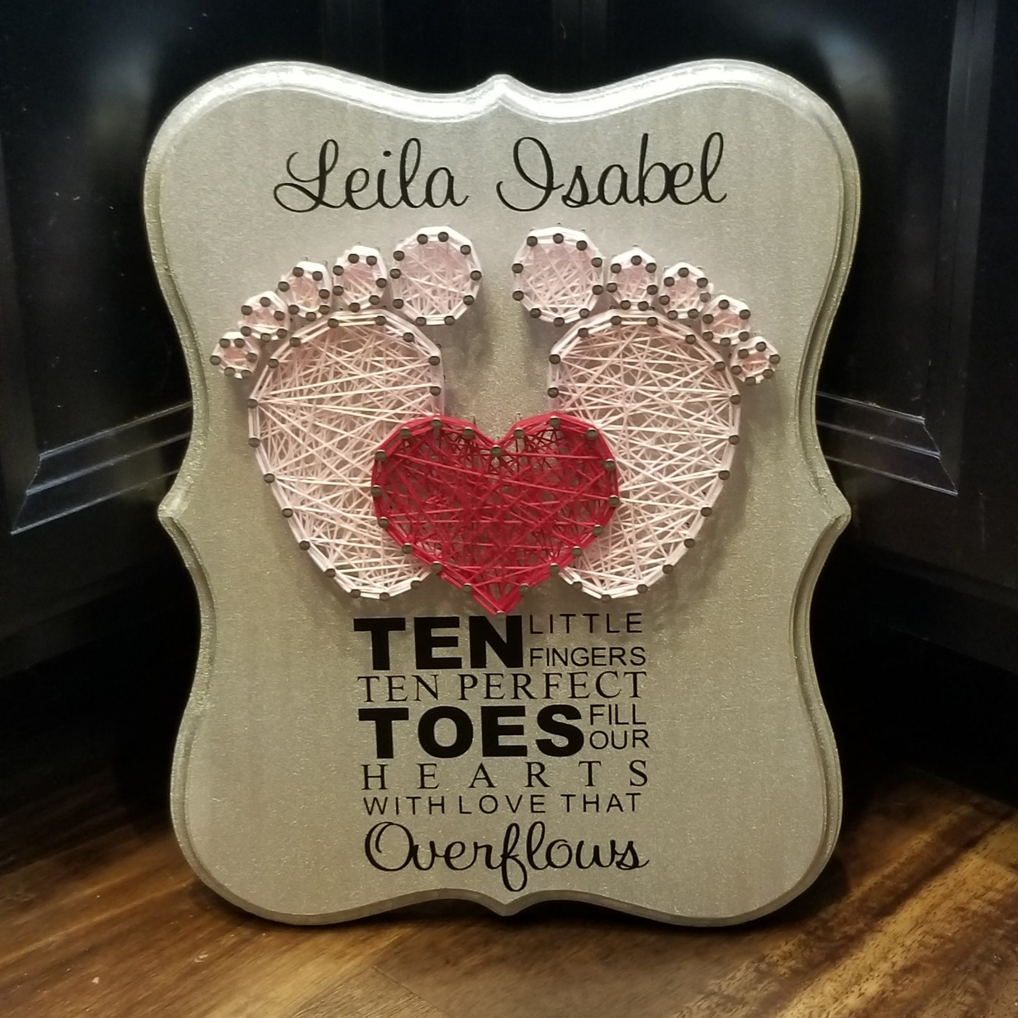 Baby Feet String Art, Baby Name Sign, New Baby Sign, Nursery Decoration ...