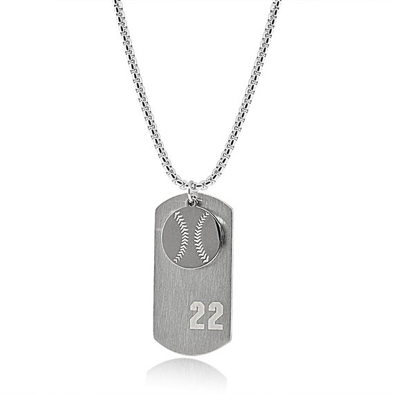 Baseball Number Charm Pendant Sterling Silver