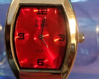 Silver and Red Bracelet Watch