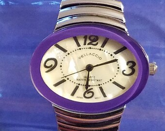 Figaro Beaded Purple Charm Bracelet Watch with Silver-Tone Accents Charmed Memories Charm Bracelet Watch w/16 Michael Anthony  main image 3