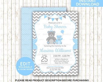 teddy bear invite etsy