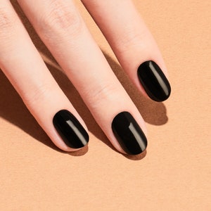 Full Black Nail Art / Full Nail / E00602 Naughty / VIKA NAILJAM ECO Gel Nail Stickers / Nail Wraps for women / Nail Strips / solid