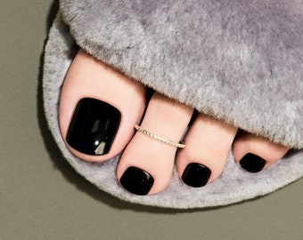 Full Black Toe Nails / P00601 Cheeky /VIKA NAILJAM eco Gel Pedi Stickers / Toenail Wraps / Pedicure Pedi Strips / Nail Strips / Chic Style