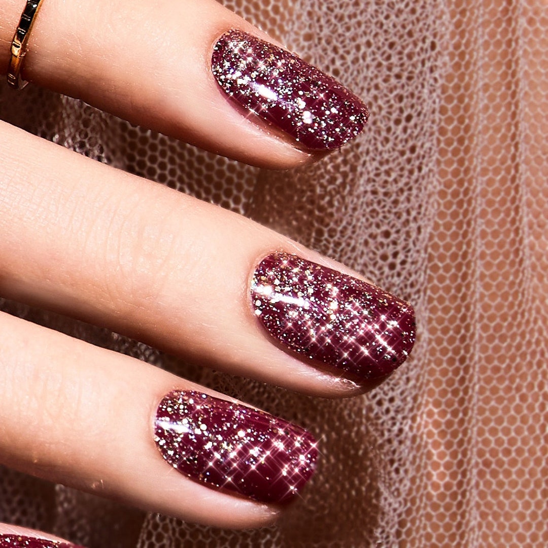 Burgundy Glitter Nail Art / Wine / E90906G Bella Glitter / Etsy