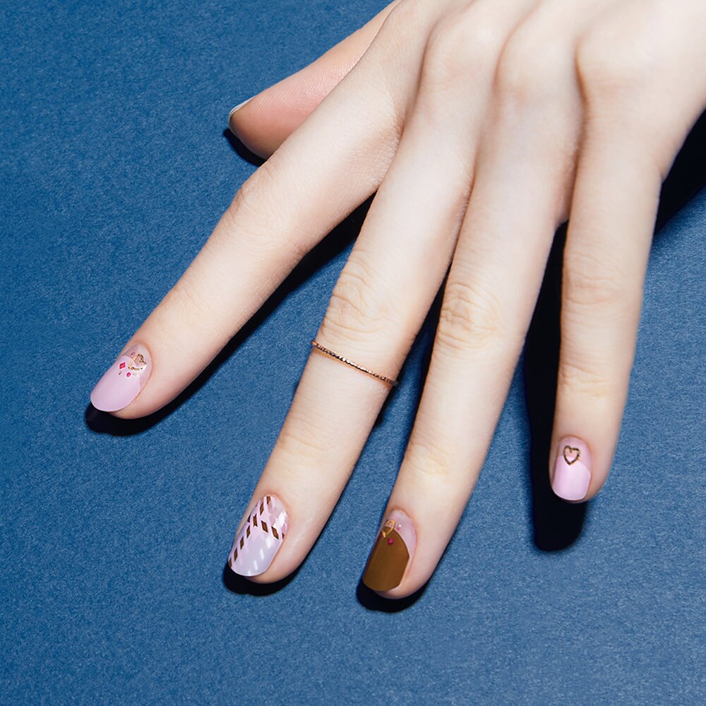 Pink Gray Check French Nail Art / 8F28 Sugar Sugar / VIKA - Etsy Sweden