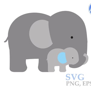 Bebê menino elefante svg, papai bebê, simples e super fofo, bebê menino, arquivo SVG, PNG, sublimação, transferência, azul cinza, camiseta, decoração